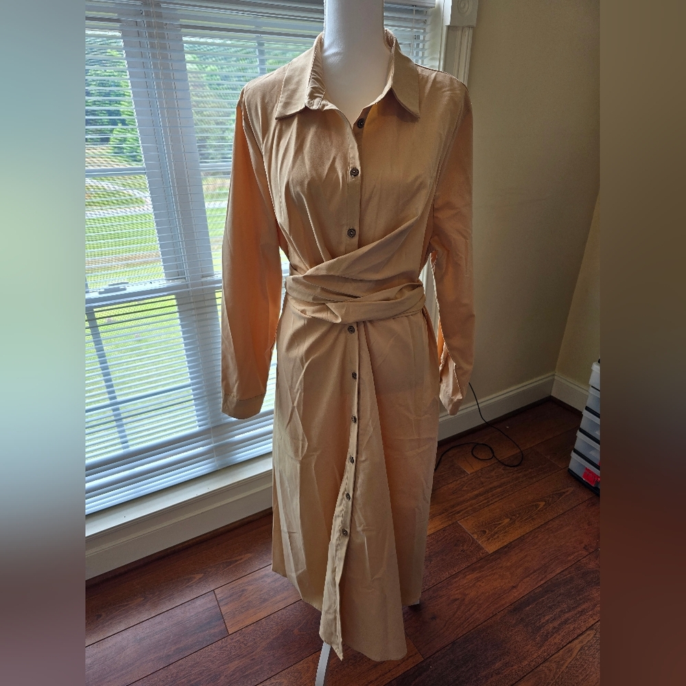 Shein Khaki Shirt Dress